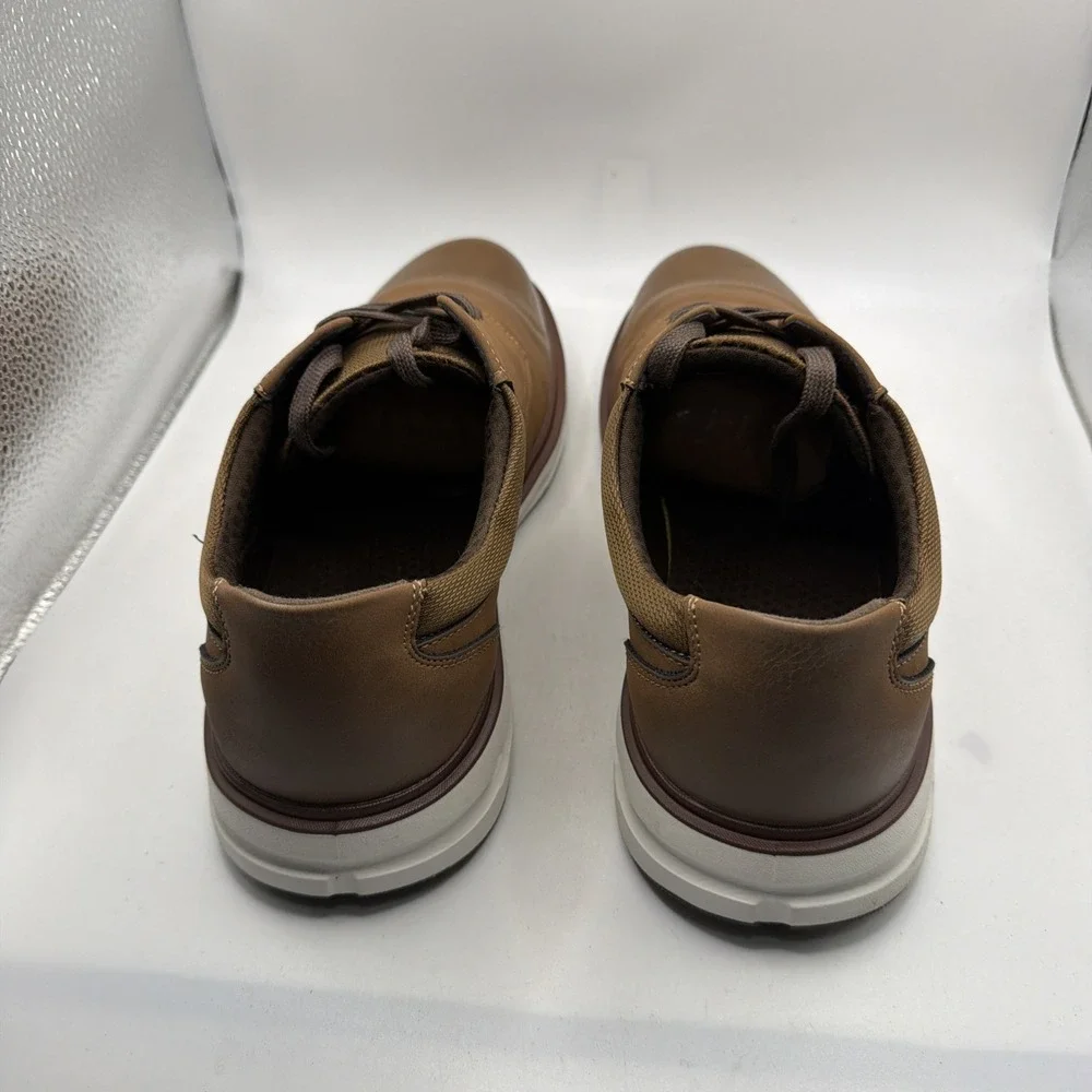 Lands End Sport Oxford Dark‎ Tan And White. Size 11